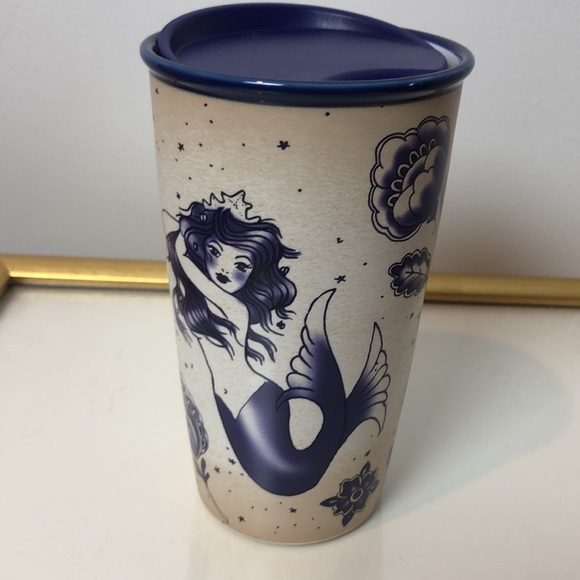 STARBUCKS 2016 Sailor Mermaid Ceramic Tumbler in Original Box 12oz